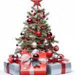 Decorated Christmas tree and gifts