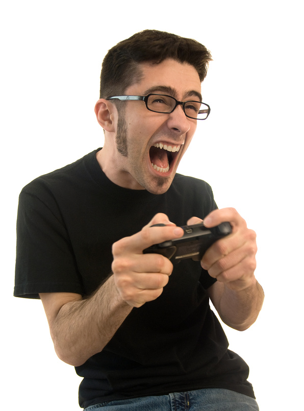 Man playing video games